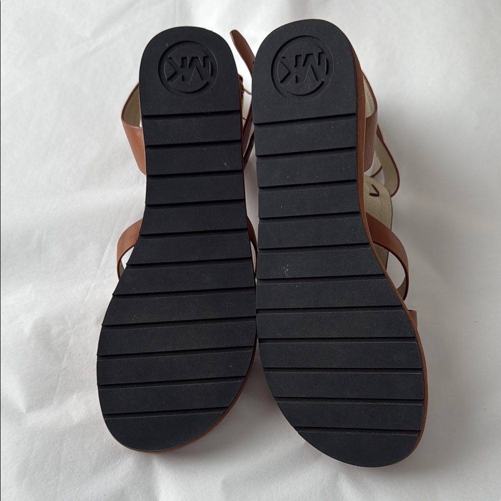 MICHAEL Michael Kors Brown/Tan Leather Women's Gladiator Sandals - Size 8M - Picture 4 of 5